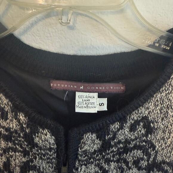 Peruvian Connection 100% Alpaca Insulated Zip Jacket Size S Small - Picture 2 of 5